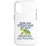 Slow Steady Wins The Race Inner Turtle Pace - Cita divertida Carcasa para iPhone 16