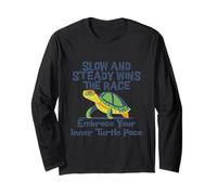 Slow Steady Wins The Race Inner Turtle Pace - Cita divertida Manga Larga