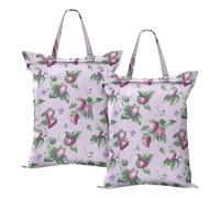 Slow Style - Bolsa de lavandería impermeable para ropa húmeda, playa, piscina, ropa sucia, bolsa de viaje con asa, 2 unidades