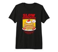 Slow Sundays Pancake Breakfast Funny Illustration Graphic Camiseta Premium