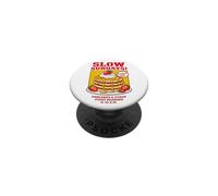 Slow Sundays Pancake Breakfast Funny Illustration Graphic PopSockets PopGrip Adhesivo
