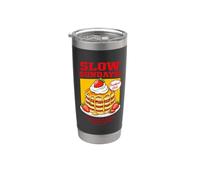 Slow Sundays Pancake Breakfast Funny Illustration Graphic Vaso térmico de acero inoxidable de doble pared