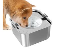 Slow Water Bowl, Stainless Steel 3L Cat Water Fountain, Pet Feeder Puppy 7,91x7,91x4,25 pulgadas, Senior Dog, Hierro, Ideal para Home, Patio, Car, Kennel, Outdoor Yard, Easy Upkeep