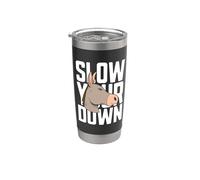 Slow Your Down - Burro en miniatura para amantes de los animales de granja Vaso térmico de acero inoxidable de doble pared