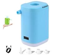 Slowowing Mini Air Pump, Mini Portable Air Pump with Light, USB Rechargeable, Fast Inflate Deflate for Pool Floats, Air Bed, Air Mattress Swimming Ring (1200mah,Blue)