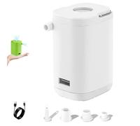 Slowowing Mini Air Pump, Mini Portable Air Pump with Light, USB Rechargeable, Fast Inflate Deflate for Pool Floats, Air Bed, Air Mattress Swimming Ring (1200mah,White)
