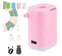 Slowowing Mini Air Pump, Portable USB Rechargeable with LED Light & Four Air Nozzles, 2400mAh Fast Inflation Deflation for Pool Float Air Mattress Camping Gear (2400 Mah Pink)