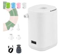 Slowowing Mini Air Pump, Portable USB Rechargeable with LED Light & Four Air Nozzles, 2400mAh Fast Inflation Deflation for Pool Float Air Mattress Camping Gear (1200 Mah White)
