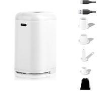 Slowowing Mini Air Pump, Slowowing Mini Portable Air Pump with Light, 4 in 1tiny Multi-Function Airpump, for Inflatable Swimming Rings Outdoor Mattress (White,2400mAh)