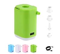 Slowowing Mini Air Pump, Slowowing Mini Portable Air Pump with Light, Electric Pumps for Inflatables, Multi-Function for Mattress, Pool Floats (Green)