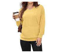 Slowowing Sweatshirt, Slowowing Women's Hatless V-Neck Hoodie With Pockets(Yellow,XL)