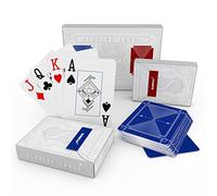 SLOWPLAY Cartas Poker de plastico, 2 Barajas Poker de Medidas Poker e índice Jumbo (Azul & Rojo) | Naipes poquer plastificadas, Impermeable y Profesional, Ideales para Texas Holdem