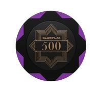 SLOWPLAY fichas de póker de Arcilla Nash | Compuesto de Arcilla de 14 g (Peso Pesado), 40 mm (Grandes) a Granel | Pack de 50 con Valor 500
