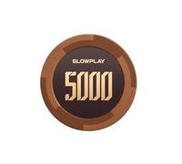 SLOWPLAY Godel - Fichas de póquer de Arcilla, 0.41 onzas, Compuesto de Arcilla Pesada, fichas Grandes de 40 mm a Granel, Paquete de 50 con denominación de 5000
