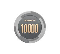 SLOWPLAY Godel - Fichas de póquer de Arcilla, 0.41 onzas, Compuesto de Arcilla Pesada, fichas Grandes de 40 mm a Granel, Paquete de 50 con denominación de 10000
