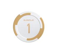 SLOWPLAY Godel - Fichas de póquer de Arcilla, 0.41 onzas, Compuesto de Arcilla Pesada, fichas Grandes de 40 mm a Granel, Paquete de 50 con denominación de 1