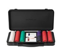 SLOWPLAY Godel Juego de fichas de póquer de cerámica para Texas Hold'em, 300 fichas (con valores numerados), 39 mm y 10 g por ficha | Estuche de alta gama con carcasa extra resistente de policarbonato