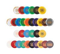 SLOWPLAY Juego de muestras de fichas de póquer, fichas de póquer de arcilla Godel y fichas de póquer de cerámica, fichas numeradas, fichas en blanco, 50 unidades por paquete