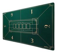 SLOWPLAY Nash Alfombrilla de póker para Texas Hold’em 120x70 cm | tapete portátil Art Déco, Superficie Lisa Premium y reducción de Ruido | Ligero para Jugar en Cualquier Lugar (Verde)