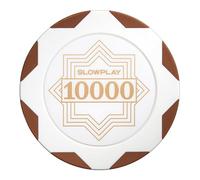 SLOWPLAY Nash fichas de póker de Arcilla White Gold Edición, 14 g Compuesto de Arcilla Pesado, 40 mm Grandes, a Granel, Pack de 50 con denominación 10000
