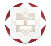 SLOWPLAY Nash fichas de póker de Arcilla White Gold Edición, 14 g Compuesto de Arcilla Pesado, 40 mm Grandes, a Granel, Pack de 50 con denominación 5