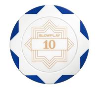 SLOWPLAY Nash fichas de póker de Arcilla White Gold Edición, 14 g Compuesto de Arcilla Pesado, 40 mm Grandes, a Granel, Pack de 50 con denominación 10