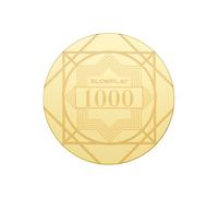 SLOWPLAY Nash - Fichas de Póquer Cerámica, 39 mm, 10 Gramos, 50 Unidades | Fichas Profesionales de Casino con Denominación de 1000 para Texas Hold'em