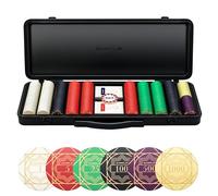 SLOWPLAY Nash - Juego de fichas de póquer de cerámica para Texas Hold'em, 500 Piezas [con valores numerados], fichas de póquer de 39 mm, 10 g Cada una | Cuenta con una Caja de fichas de Alta Gama con