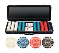 SLOWPLAY Nash - Juego de fichas de póquer de cerámica para Texas Hold'em, 500 Piezas [fichas en Blanco], 39 mm y 10 g Cada una | Cuenta con una Funda de Chip de Alta Gama con Carcasa de policarbonato