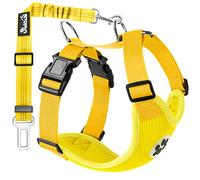 SlowTon Arnés de Coche para Perro con Correa de Conector, multifunción, Ajustable, Doble Tejido de Malla Transpirable, arnés de Chaleco de Viaje con cinturón de Seguridad