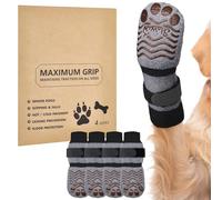 SlowTon Calcetines para Perros con Agarre Doble Cara - Juego de 4 Calcetines Antideslizantes para Perros, Protectores de Patas para Pavimento Caliente o Frío y Suelos Duros, Ideales para Perros