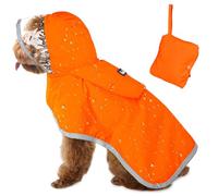 SlowTon Chubasquero Impermeable para Perros, Chubasquero Transparente de Doble Capa con Capucha para Perros pequeños, medianos y Grandes, Poncho para Perros con Banda Reflectante