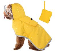 SlowTon Chubasquero Impermeable para Perros, Chubasquero Transparente de Doble Capa con Capucha para Perros pequeños, medianos y Grandes, Poncho para Perros con Banda Reflectante