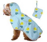 SlowTon Chubasquero Impermeable para Perros, Chubasquero Transparente de Doble Capa con Capucha para Perros pequeños, medianos y Grandes, Poncho para Perros con Banda Reflectante