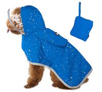SlowTon Chubasquero Impermeable para Perros, Chubasquero Transparente de Doble Capa con Capucha para Perros pequeños, medianos y Grandes, Poncho para Perros con Banda Reflectante