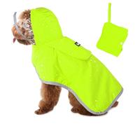 SlowTon Chubasquero Impermeable para Perros, Chubasquero Transparente de Doble Capa con Capucha para Perros pequeños, medianos y Grandes, Poncho para Perros con Banda Reflectante