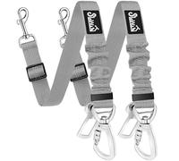 SlowTon Paquete de 2 Cinturones de Seguridad para Perros, Correa de Coche Amortiguador elástico Ajustable, Nailon de Alta Resistencia, Correa de Seguridad Reflectante para Mascotas (Gris)