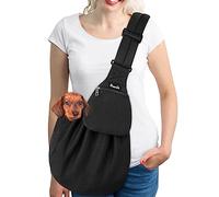 SlowTon Transportín para Perros, Correa Ajustable del Hombro para Perros Pequeños, Bolsa De Transporte para Perros, Porta Mascotas con Bolsillo Frontal con Cremallera, Cinturón De Seguridad