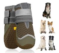 SlowTon Zapatos para perros, 2 unidades, transpirables, con suela antideslizante, cierre de reflectante ajustable, botas para perros pequeños, medianos y grandes