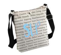 SLP - Bolsa cruzada con palabras positivas para patólogos, regalo para estudiantes de posgrado, regalo para terapeuta del habla, Bolsa Slp