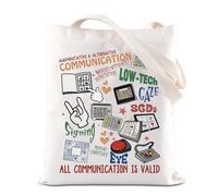 SLP - Bolsa de lona de agradecimiento para terapeuta del habla, lenguaje, patólogo, regalo SLP para enfermera, regalo de patología del habla, Bolsa válida, 35*40cm