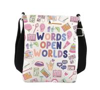 Slp - Bolso cruzado Slp para patólogos del habla, lenguaje, regalos de palabras de mundos abiertos, regalos para profesores de habla, bolsa de hombro