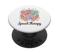 SLP Logopedia Manos Corazones Habla Lenguaje Patólogo PopSockets PopGrip Adhesivo
