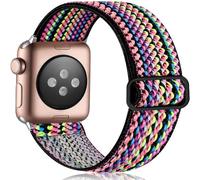 SLPWLPC Aplicable a correas de reloj con tejido elástico de una sola pieza para correas de iWatch con hebilla de ocho formas y correa de nailon de un solo bucle