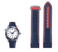 SLPWLPC Correa de reloj de goma de nailon de 20 mm y 22 mm para Omega Planet Ocean, correa de cierre desplegable para hombre, accesorio de reloj de silicona