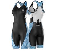 SLS3 Pro Traje de Triatlón para Mujer - Trisuit de Una Pieza - Tritraje Triatlon Mujer Delgado, Sin Sujetador Incorporado (Iris Floral & Black, XL)