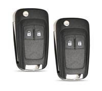 SLshiBo 2 Carcasas Llave Coche 2 Botones, Carcasa Mando a Distancia Tipo Navaja Compatible con Opel Insignia Astra Meriva Zafira Movano Mokka Adam y Chevrolet Aveo Matiz Cruze