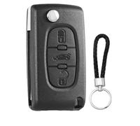 SLshiBo Funda para Llave de Coche 3 Botones Plegable Carcasa Mando Llave del Coche Compatible con Peugeot Partner 207 307 307sw 308 407 5008 y Citroën C3 C4 DS3 DS4 Berlingo (VA2 / CE0536)