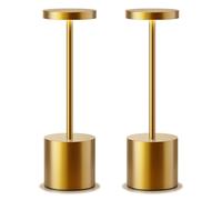 SLSMD Lámpara de mesa inalámbrica LED recargable regulable 5000 mAh 3 modos de luz USB-C lámpara de mesa uso interior/exterior (2 oros)