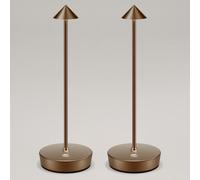 SLSMD Lámpara de mesa inalámbrico Lámparas de escritorio LED IP54 USB-C recargable regulable 6000mAh batería 3 colores claros noche luces para dormitorios sala estar (2 titanio)